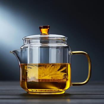 玻璃茶壺耐高溫茶水分離單壺過濾泡紅茶沖花茶一人用小茶具透明