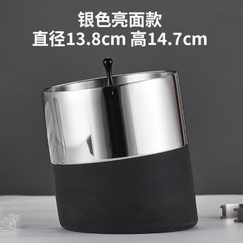 不銹鋼加厚冰桶裝冰塊雙層保溫酒吧KTV手提帶蓋冰粒冰鎮香檳酒桶
