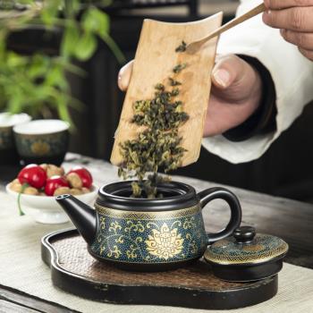 功夫茶具泡茶壺陶瓷專用手抓壺帶過濾家用蓋碗杯子套裝青花瓷單壺
