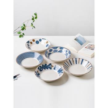 小鹿田燒日本進口秋收日式餐具陶瓷點心裝菜餐深盤子創意家用飯盤