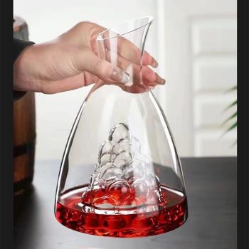 輕奢手工清透葡萄醒酒器紅酒杯套裝高硼矽耐熱玻璃紅酒快速醒酒器