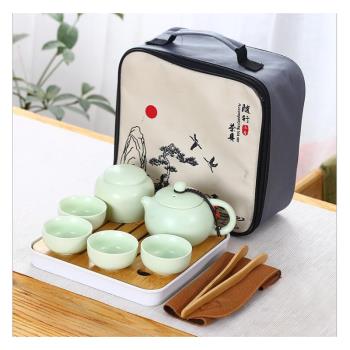 陶瓷茶壺茶杯整套印logo功夫戶外旅行茶具套裝商務禮品送客戶