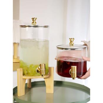 玻璃泡酒瓶酒桶帶龍頭水果茶桶可樂桶果汁桶啤酒飲料桶罐耐熱容器