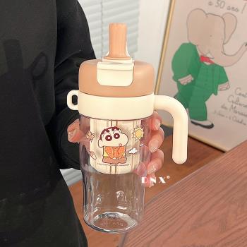 蠟筆小新吸管杯女生高顏值大容量tritan雙飲杯夏天辦公室冰霸杯子