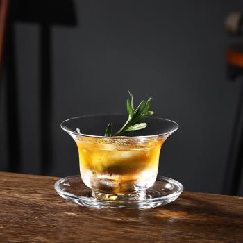 功夫茶系列國風雞尾酒杯中式茶杯玻璃杯復古咖啡杯碟古典冰球杯子