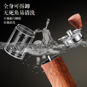 韓式304不銹鋼手搖咖啡機多功能木紋咖啡L研磨器迷你磨豆器磨粉器