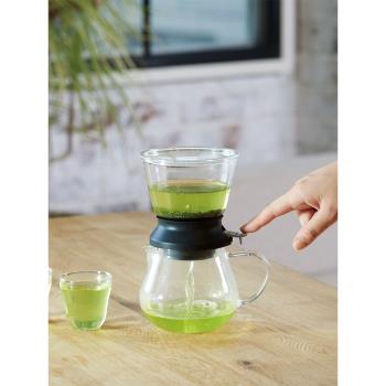 HARIO日式泡茶壺套裝耐熱玻璃帶濾網泡花茶壺沖茶器聰明杯帶蓋TDR