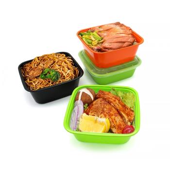 美式正方形650ml塑膠拌飯快餐盒