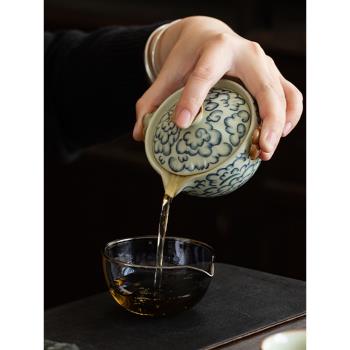 陶瓷汝窯茶壺單個蓋碗功夫茶具復古小號泡茶器開片可養手抓壺家用