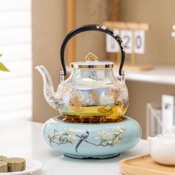 喜上眉梢電陶爐煮茶器陶瓷全自動電茶爐茶壺燒水玻璃蒸茶金銀燒壺