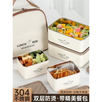 日本進口MUJIE保溫飯盒上班族可微波爐加熱多層不銹鋼學生便當盒