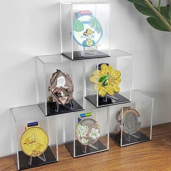 獎牌收納盒榮譽獎徽展示盒防塵防氧化亞克力透明馬拉松比賽keep