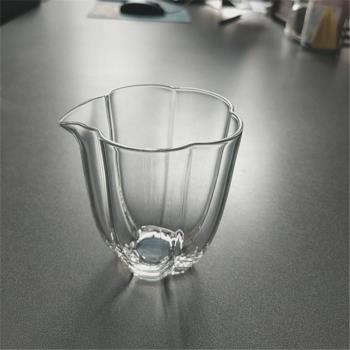 日式愛心六角公道杯玻璃分茶器耐熱加厚泡茶配件網紅公杯