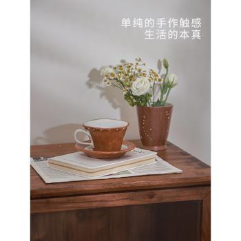 原來是泥日式手繪復古陶瓷碗日式餐具家用餐盤菜盤斗笠碗復古飯碗