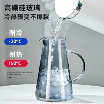冷水壺茶杯套裝家用客廳輕奢玻璃喝水杯子茶具大容量果汁壺帶託盤