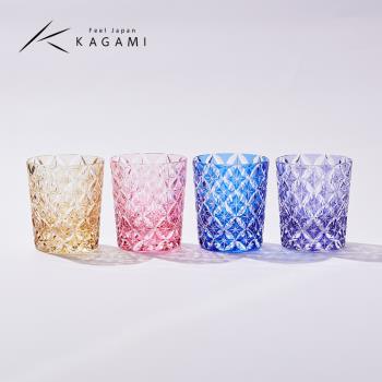 日本江戶切子KAGAMI七寶威士忌杯子水晶玻璃洋酒杯純手工洛克杯子