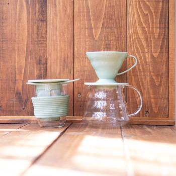 HARIO V60雙料單人耐熱玻璃茶杯