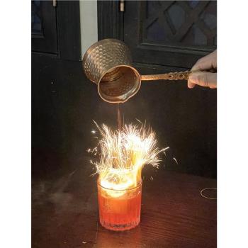 酒吧聚採 手工鍍銅火焰杯 馬克杯 火焰雞尾酒專用倒酒杯
