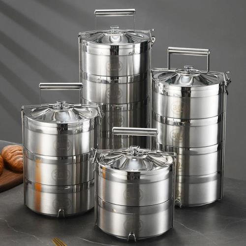 保溫飯盒304不銹鋼多層手提送飯大容量保溫桶成人便當盒防溢分盒