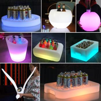 LED發光冰酒桶酒吧紅酒展示架酒座KTV啤酒框大號冰塊香檳桶酒託盤