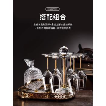 Lapunes勃艮第紅酒杯高階感家用高腳杯子旋轉葡萄醒酒器輕奢酒具