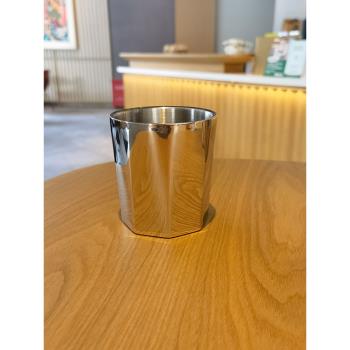 304不銹鋼雙層防燙水杯個性菱形八角杯子家用隨手喝水杯子咖啡杯