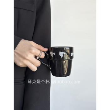限定簡約飛燕馬克杯高階感陶瓷杯子情侶對杯辦公室水杯伴手禮