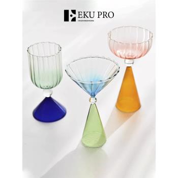 EKU PRO·花紋·創意條紋雞尾酒杯設計感高級耐高溫玻璃杯|Figure