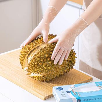 日本廚房用手套一次性手套女家用食品級洗碗抽取式pvc加厚耐磨型