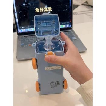 巴士水杯女生高顏值吸管杯子學生上學專用兒童小汽車水壺大容量男