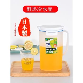 日本進口ASVEL塑膠冷水壺涼水壺果汁壺涼茶壺耐高溫100℃ 大容量
