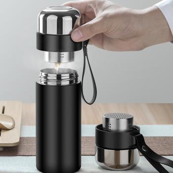 男士小保溫杯茶水分離泡茶杯316不銹鋼2025新款小型便攜保溫水杯