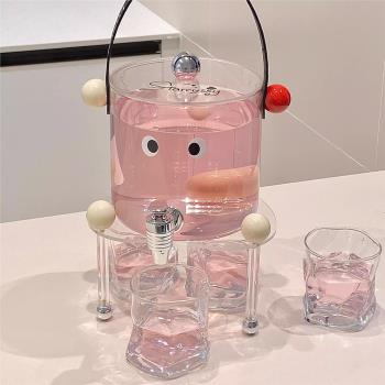 玻璃冷水壺大容量水具套裝客廳涼水壺耐高溫飲料桶家用帶龍頭廠家