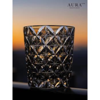 AURAS江戶切子七寶輕奢水晶杯高階威士忌杯水晶玻璃洋酒杯