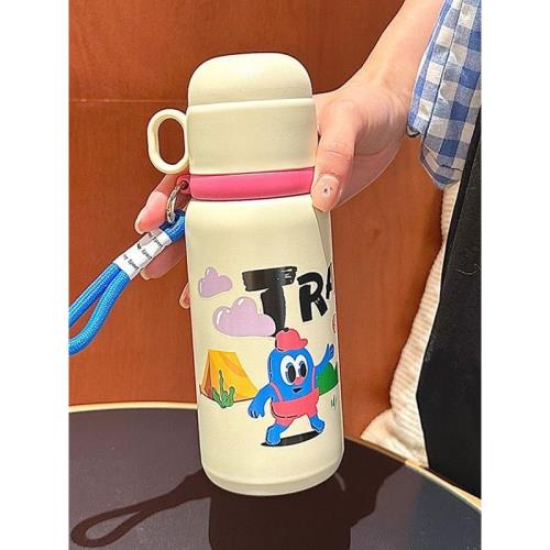 日本ZGP大容量保溫水杯ins風學生兒童便攜水杯316不銹鋼杯子男女