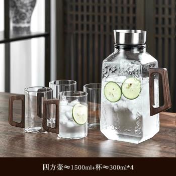 冰箱冷水壺玻璃耐高溫高顏值裝水容器涼水杯大容量泡茶壺水瓶家用