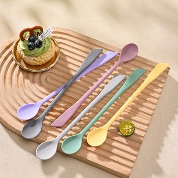 食品級矽膠雙頭攪拌勺耐高溫咖啡攪拌棒勺子調羹調味小勺子甜品勺