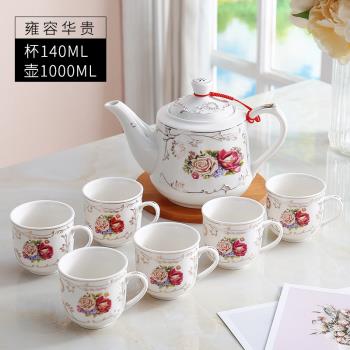 茶具套裝家用整套功夫現代簡約一壺六杯帶過濾網耐高溫壺