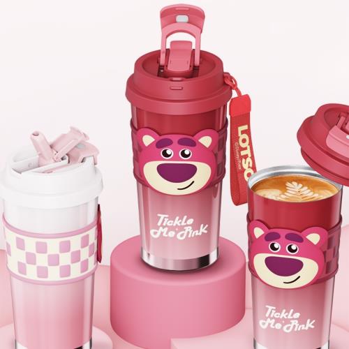 草莓熊庫洛米保溫杯女生高顏值咖啡隨行杯雙飲水杯可愛保冷杯禮品