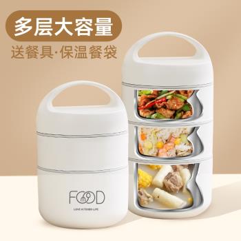 日本虎牌不銹鋼保溫飯盒袋便攜上班族可微波爐加熱大容量便當餐盒