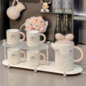奶油風陶瓷水杯套裝家用客廳待客杯子I水具茶杯茶具整套結婚陪嫁
