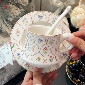 慢如舊-美麗花園杯碟陶瓷咖啡杯套裝家用高檔精緻馬克杯結婚禮物