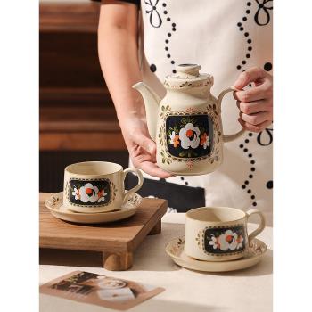 中古風茶具套裝一壺二杯碟泡茶壺陶瓷水具送人搬家喬遷新婚伴手禮