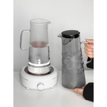 高階感冷水壺耐高溫玻璃水壺輕奢大容量泡茶壺家用客廳果茶壺扎壺