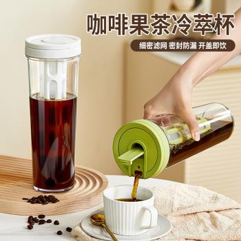 戶外便攜過濾水杯冷萃咖啡杯家用冷泡水果茶壺冰萃冰滴壺咖啡瓶子