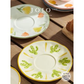 JOJOS L. PD.andle.陶瓷咖啡杯碟ins風馬克杯早餐牛奶杯 | 柄方
