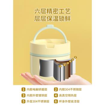 保溫桶小型304不銹鋼超長保溫24小時上班族便攜帶飯湯桶便當飯盒k