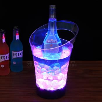 雅圖發光冰桶啤酒桶酒吧ktv冰塊桶LED耐摔PC洋酒紅酒桶充電香檳桶