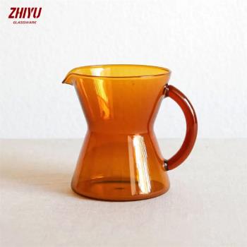 300ml 棕色小容量分享精品咖啡壺手沖杯耐熱玻璃濾杯北歐風格