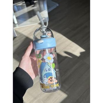 蠟筆小新水杯小新投籃杯Tritan大容量便攜杯子玩趣吸管杯直飲杯